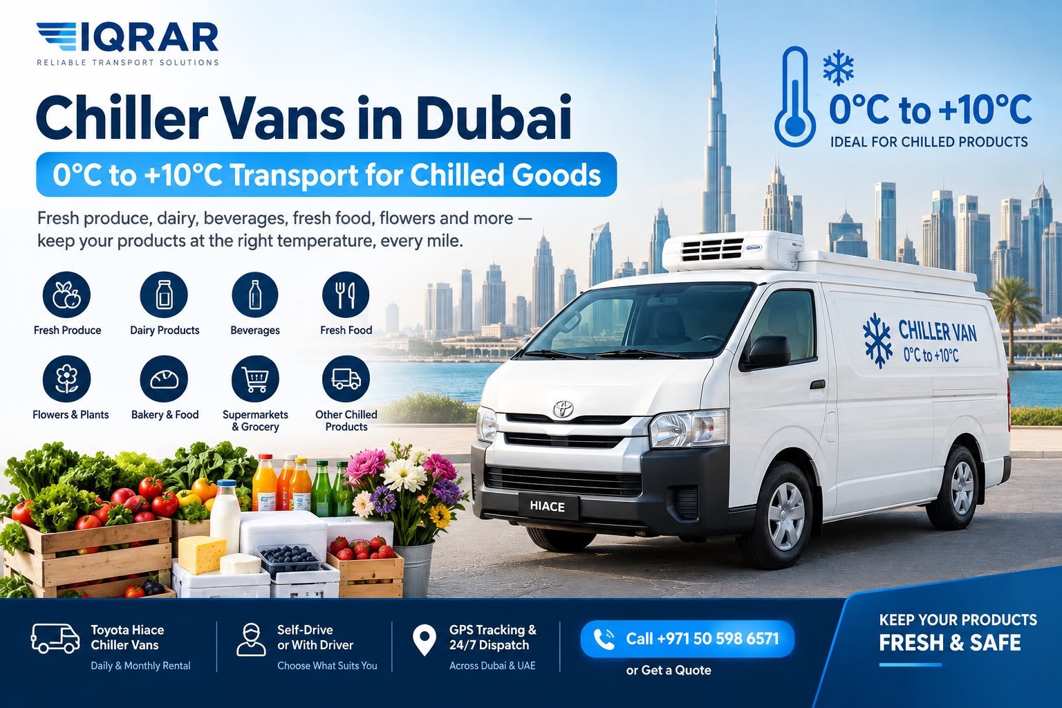 Chiller Vans in Dubai: 0°C to +10°C Transport for Chilled Goods
